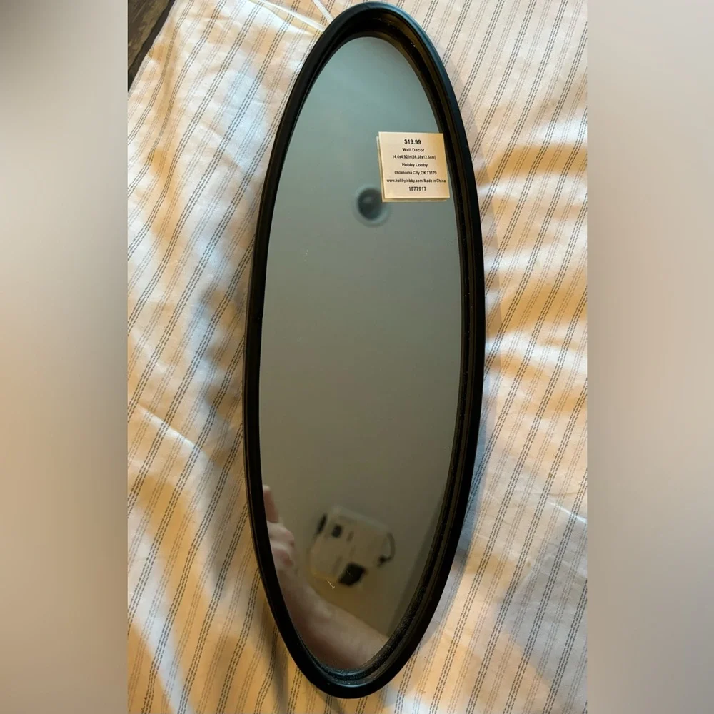 Black Oval Hanging Mirror